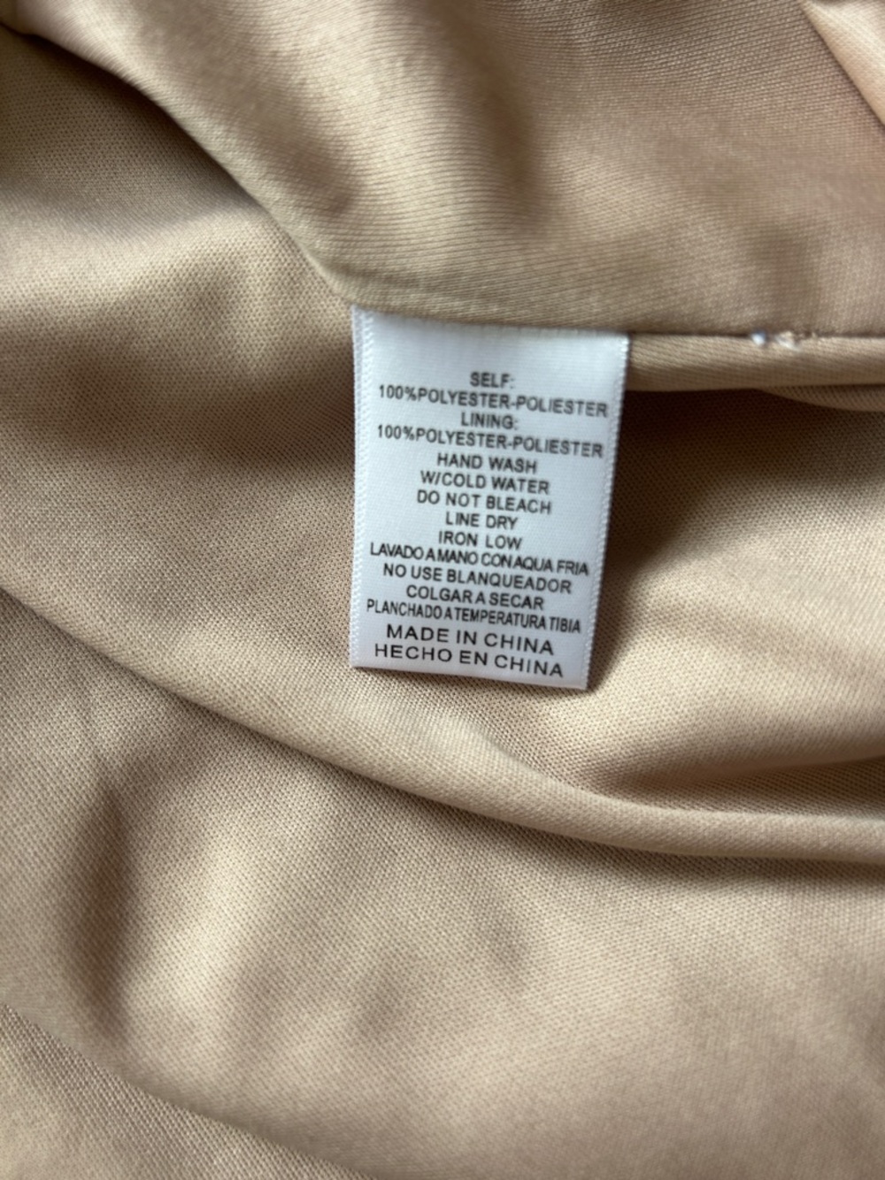 Listicle Boho Blush 3/4 Sleeve Button-Front Dress with Pom-Pom Details, Size L - Picture 10 of 12